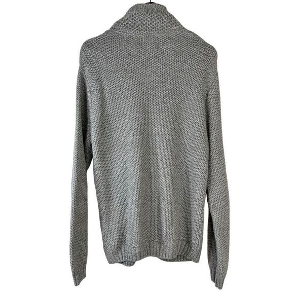 Asos Gray Fisherman Knit Button Front Cardigan Sweater Mens Medium Cozy Casual - Picture 2 of 10
